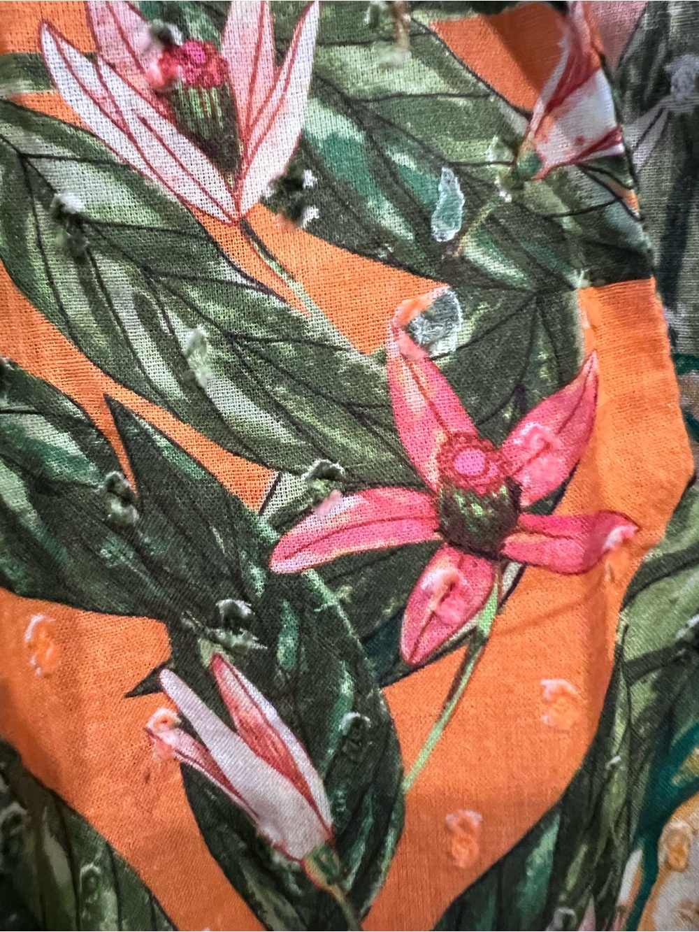 FARM Rio Tropical Botanical Ruffle-Sleeve Blouse Size Medium - Picture 15 of 16